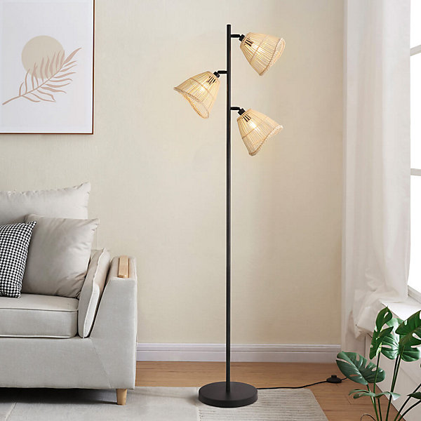 Lampadaire en rotin FELIA - Beige