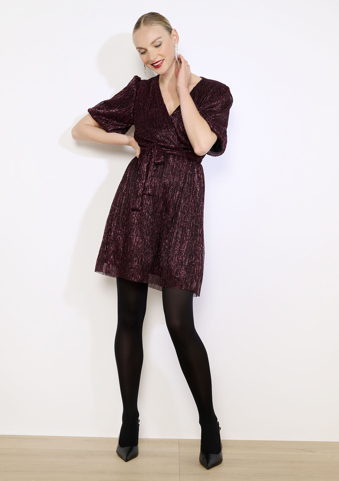 Metallic overslagjurk