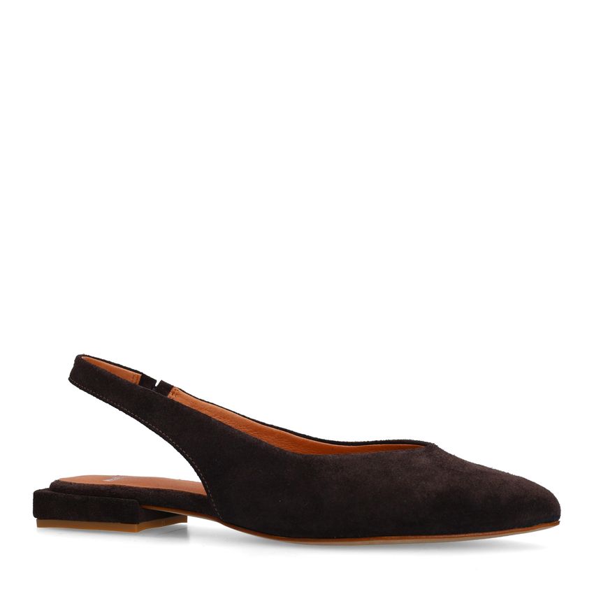 Manfield Bruine suède slingbacks