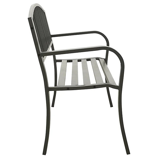 Banc de jardin Acier (125x53x82 cm - Gris clair)