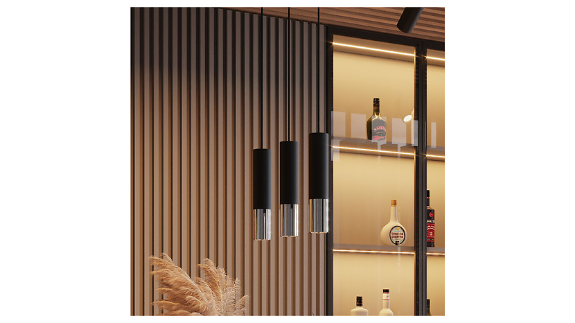 Lampa wisząca Loopez 3L 45 cm stalowaczarno-srebrna