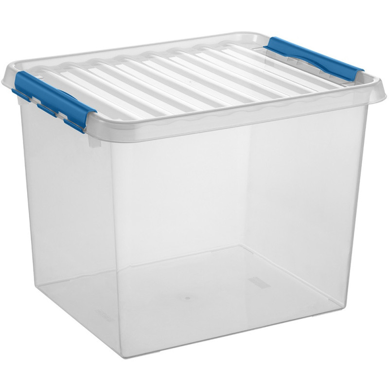 Box de rangement Q-line transparent et bleu 52 L SUNWARE