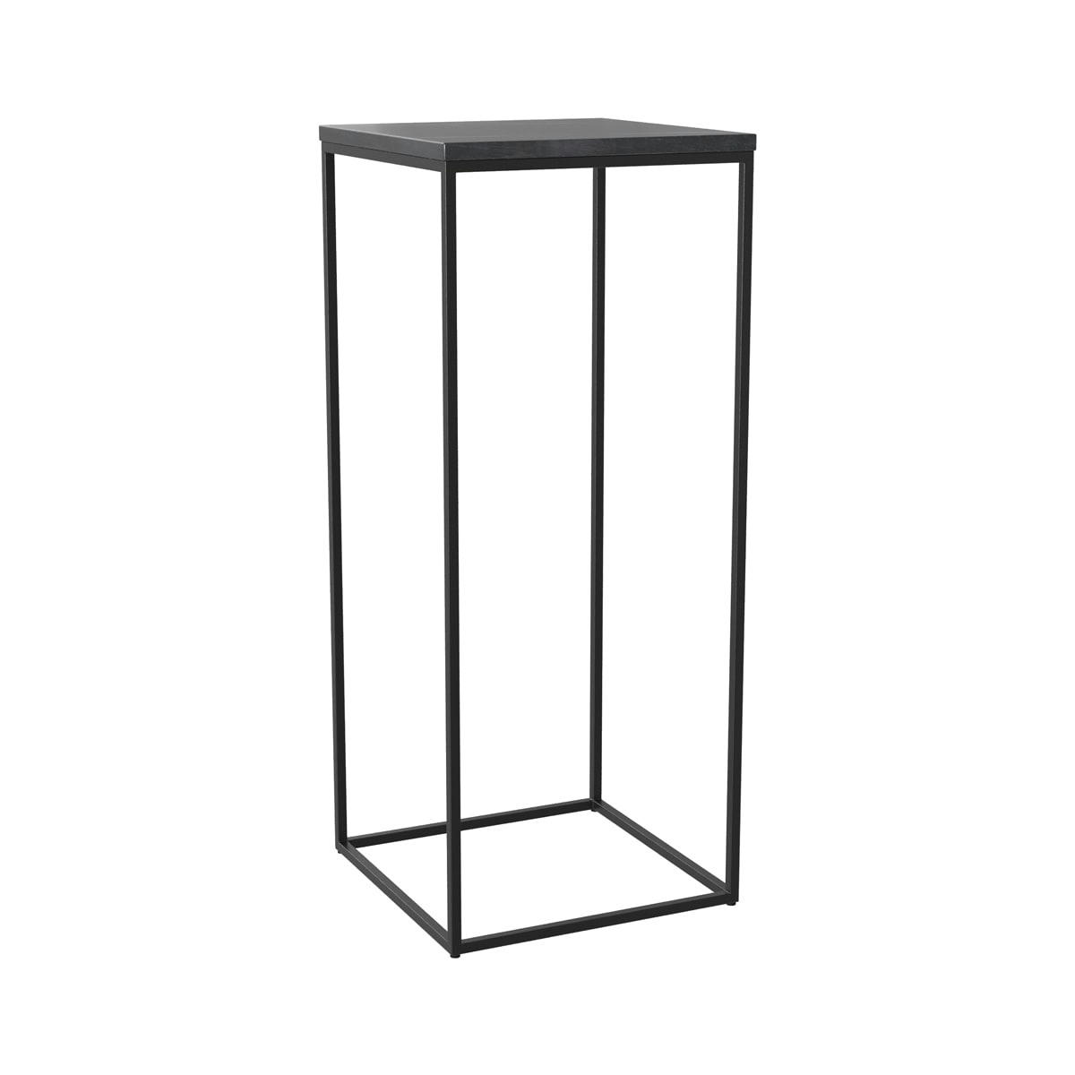 FLOKI - Sellette noire en marbre et pieds en métal