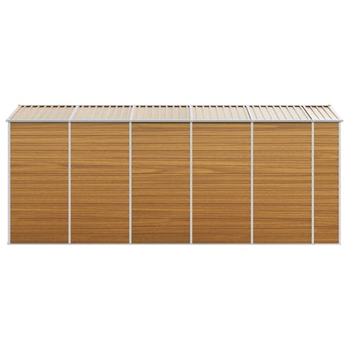 NNEVL Garden Shed Light Brown 191x470x198 cm Galvanised Steel