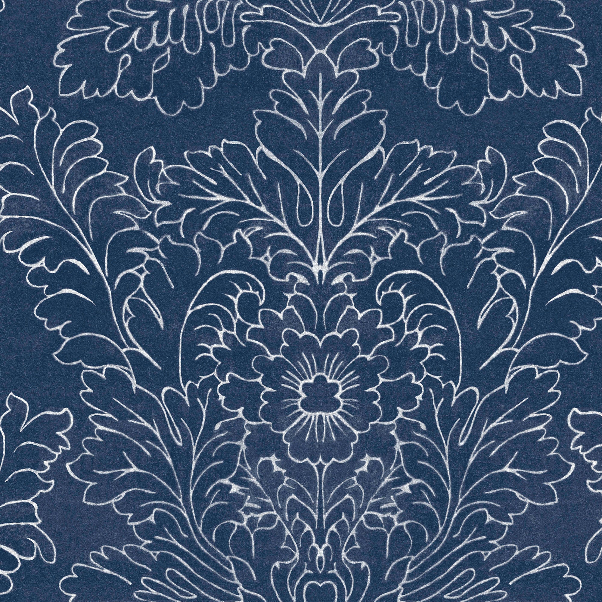 Laura Ashley Vliesbehang - Silchester Midnight Seaspray Blue - Blauw 10mx52cm