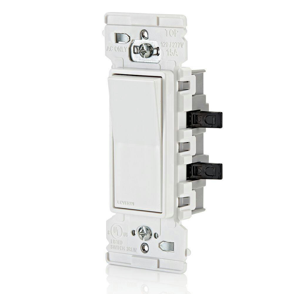 Leviton Decora Edge 15A Single Pole Switch, White