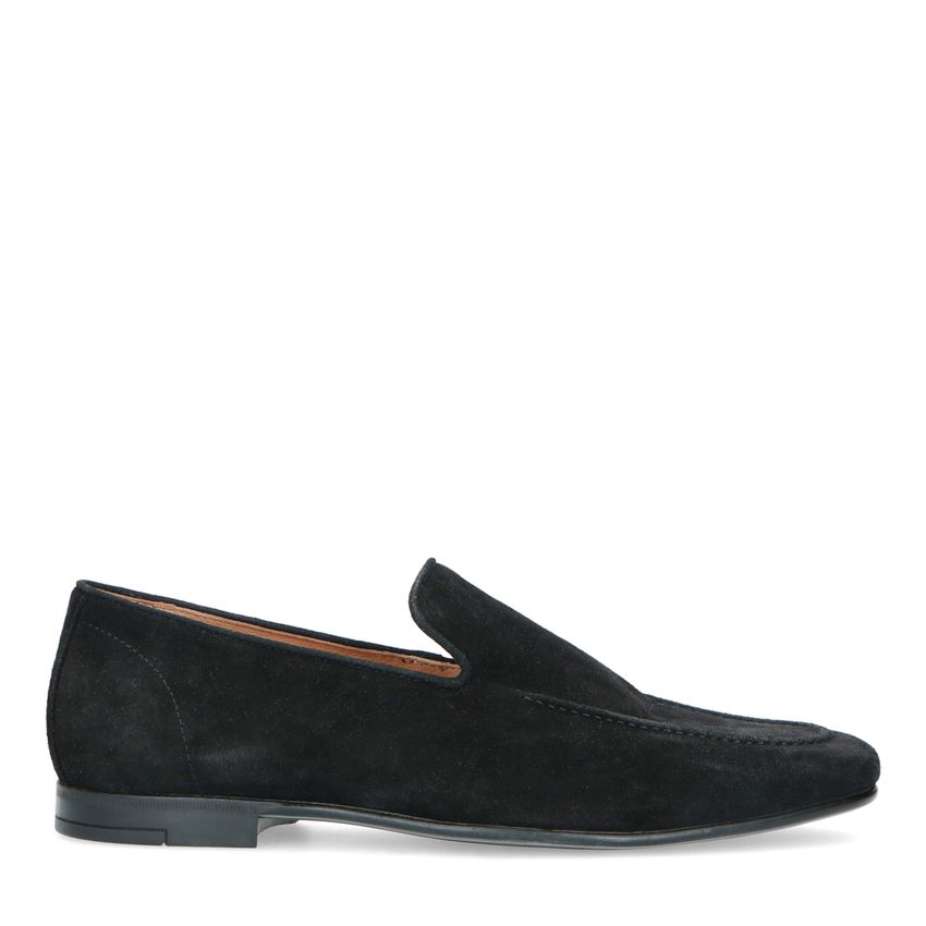 Manfield Zwarte suède loafers
