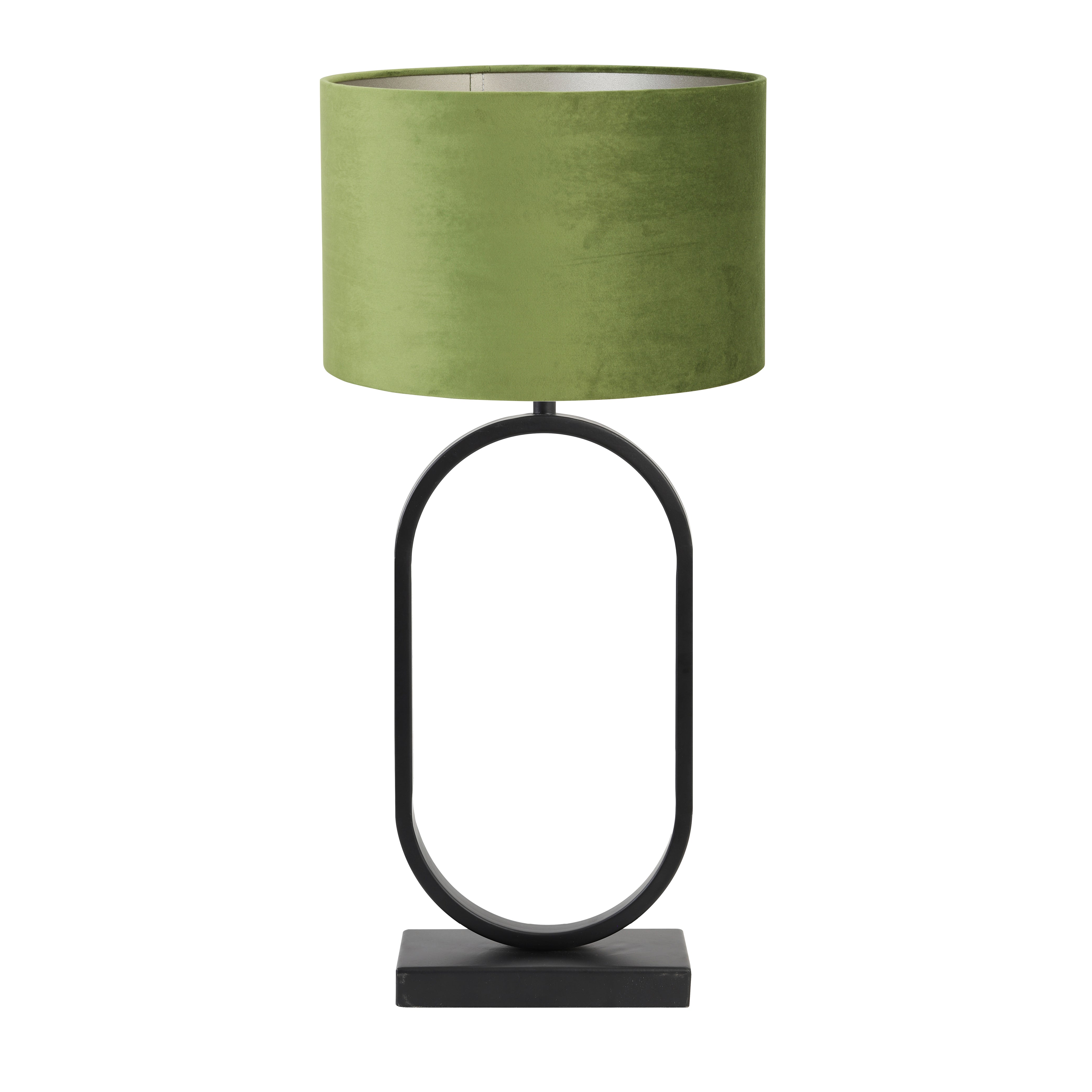 Light & Living tafellamp Jamiri/Velours - zwart, donkergroen - 30x30x67cm