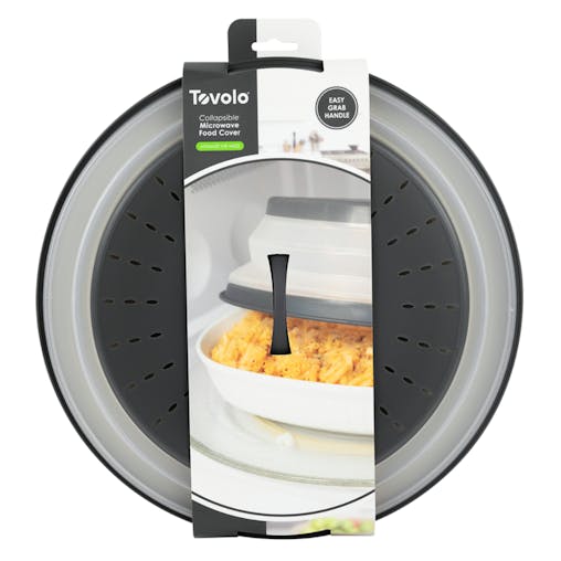Tovolo Collapsible Microwave Food Cover Anti-Splatter 26cm Charcoal | Set of 2