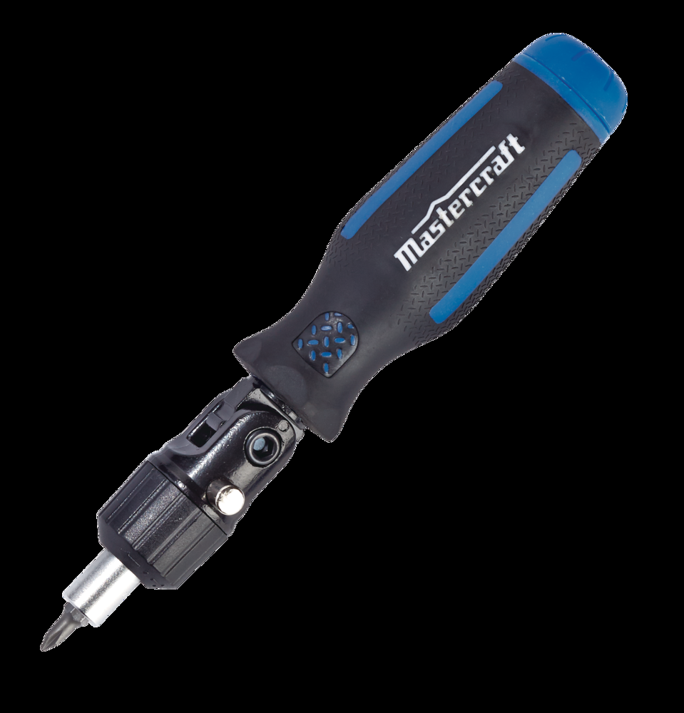 Mastercraft 19-pc Ratcheting Screwdriver with 5-Way Pivoting Head