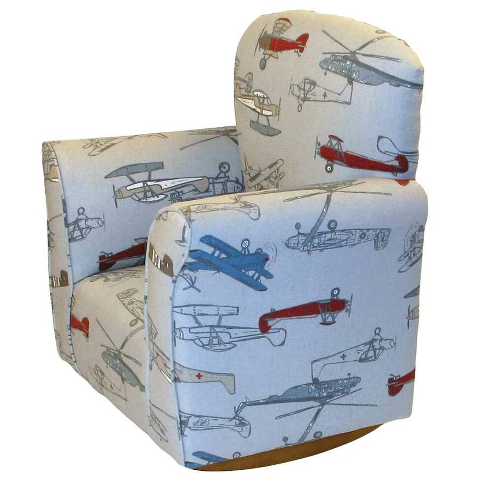 Toddler Rocker in Airplane Printed Cotton