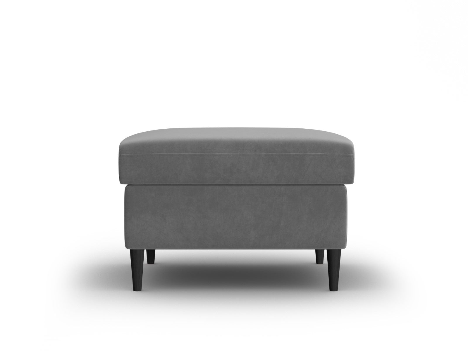 Cosmopolitan Design Poef Kyoto flueel lichtgrijs - 70x70x45cm