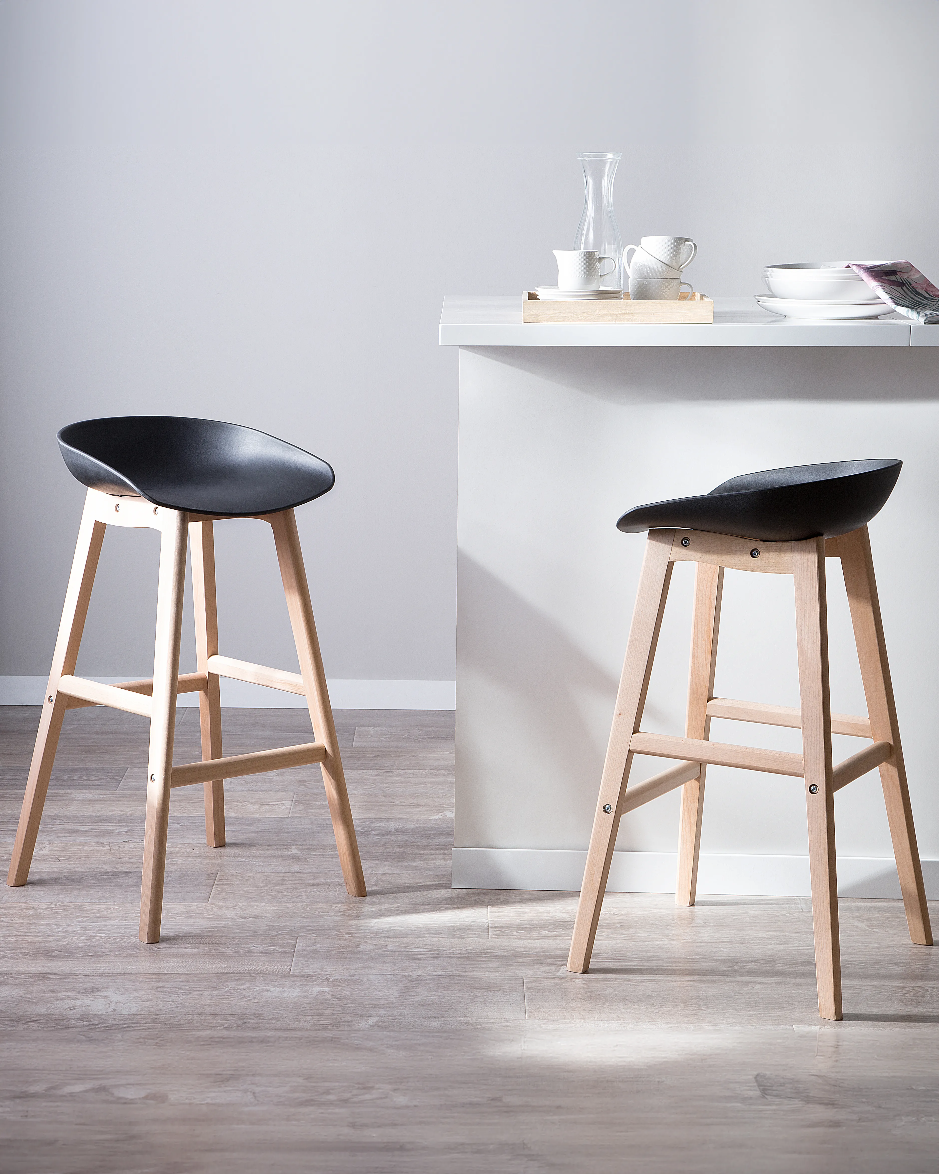 Set of 2 Bar Chairs MICCO Black