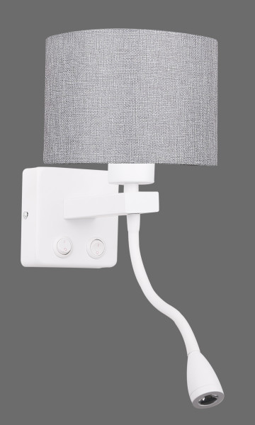 Kinkiet 1X40W polo e27   2w led biały abaż. okrągły szary