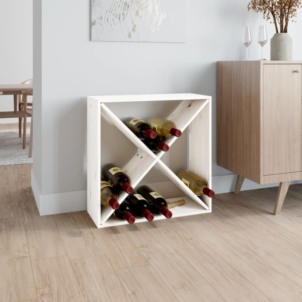 Szafka na wino Biały 62 x 25 x 62 cm Drewno sosnowe z 4 otworami vidaXL