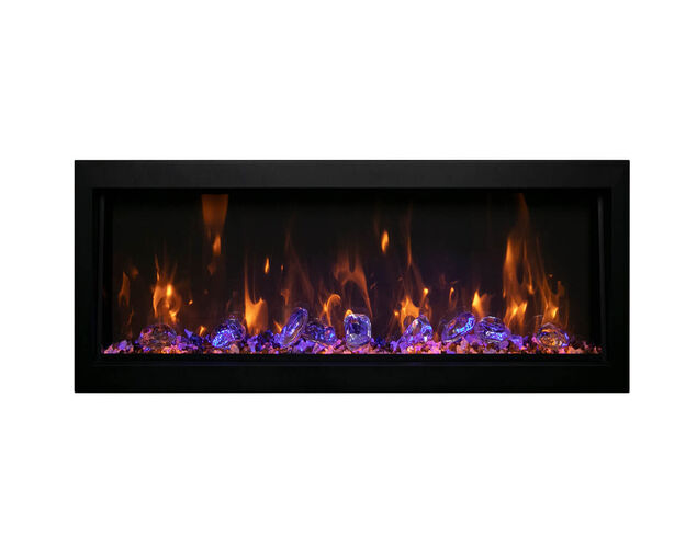 Amantii Smart 88&Prime; Wide &ndash; Deep Indoor or Outdoor Electric Built-in only with Black Steel Surround