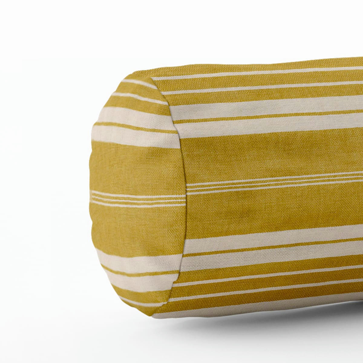 - Coussin traversin rayures polyester jaune 40x15cm