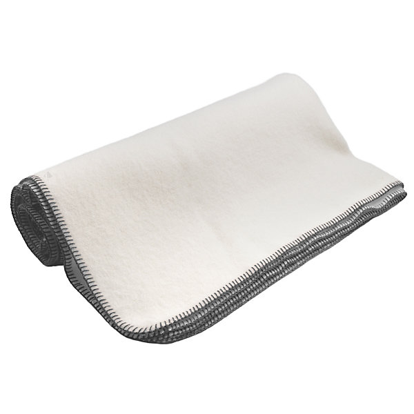 Couverture 100% laine grattée 2 faces 240x260 cm ASPEN blanc fil gris