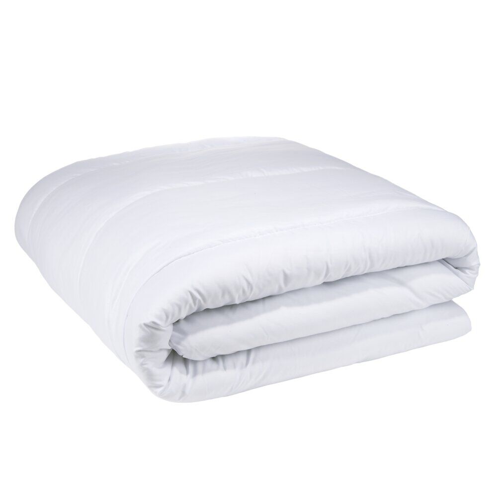 Couette tempérée 1 personne lavable à 95°C polyester blanc 140x200cm