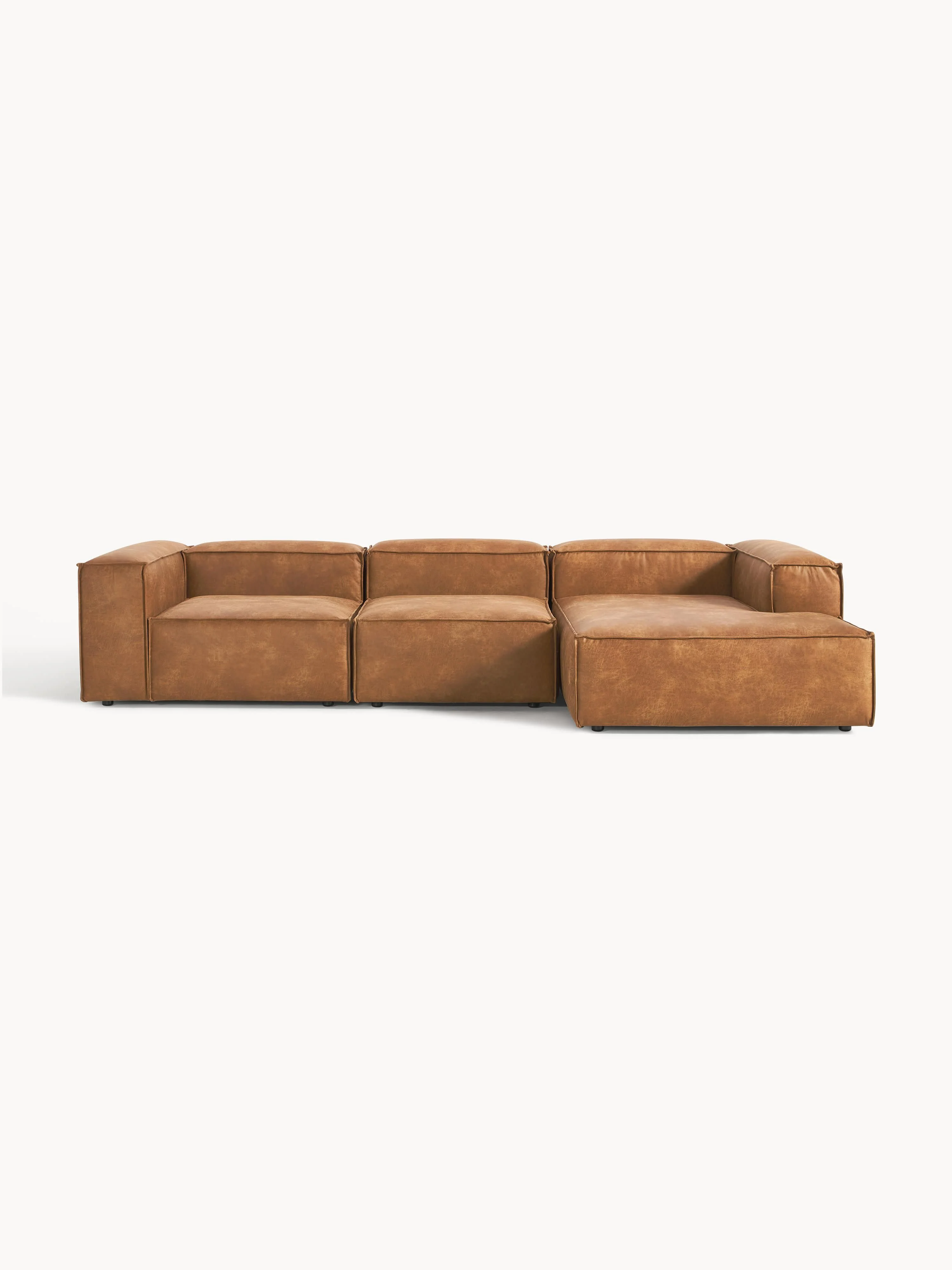Modulares Ecksofa Lennon (4-Sitzer) aus recyceltem Leder