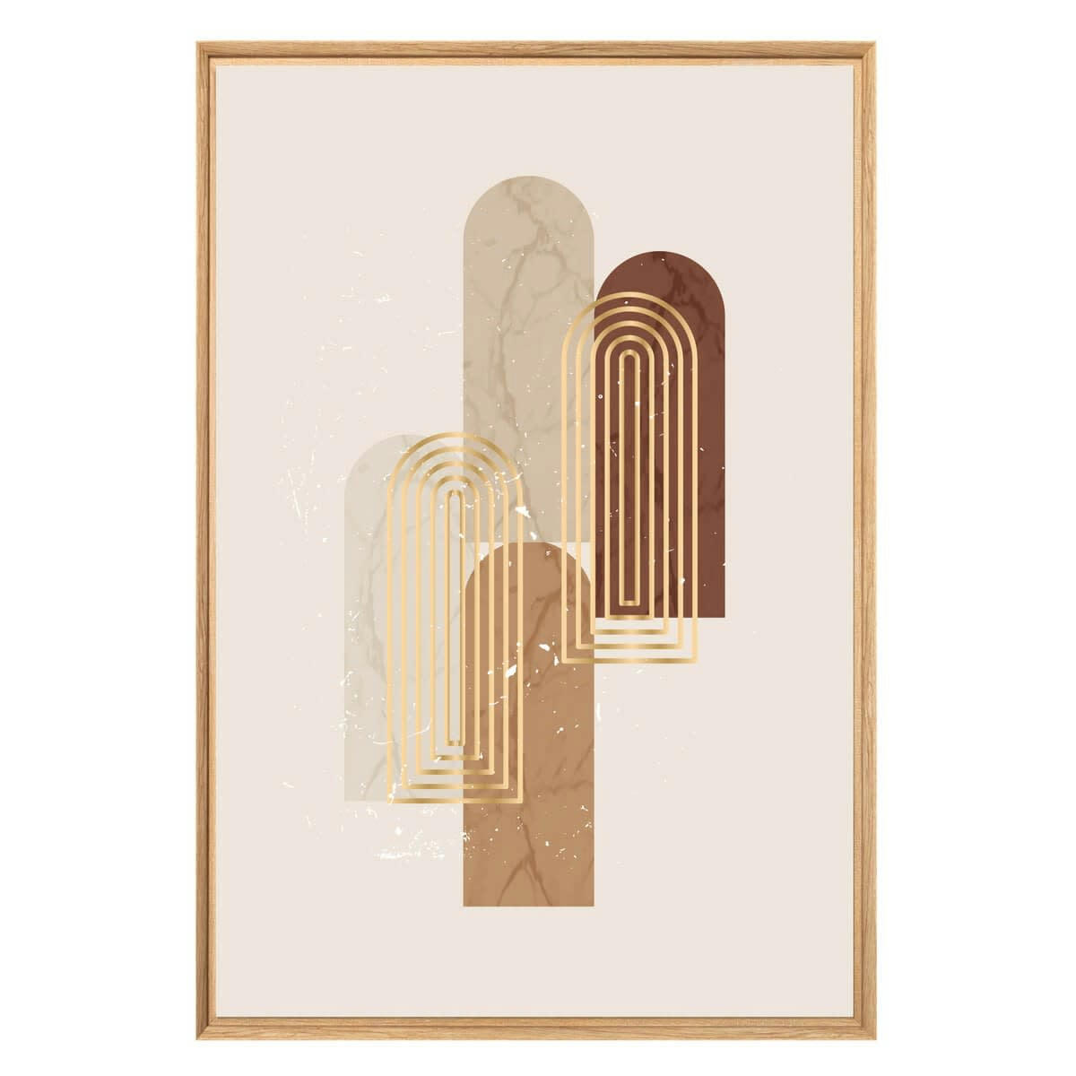 ABSTRAIT - Tableau mural encadré filet or 65x97 cm