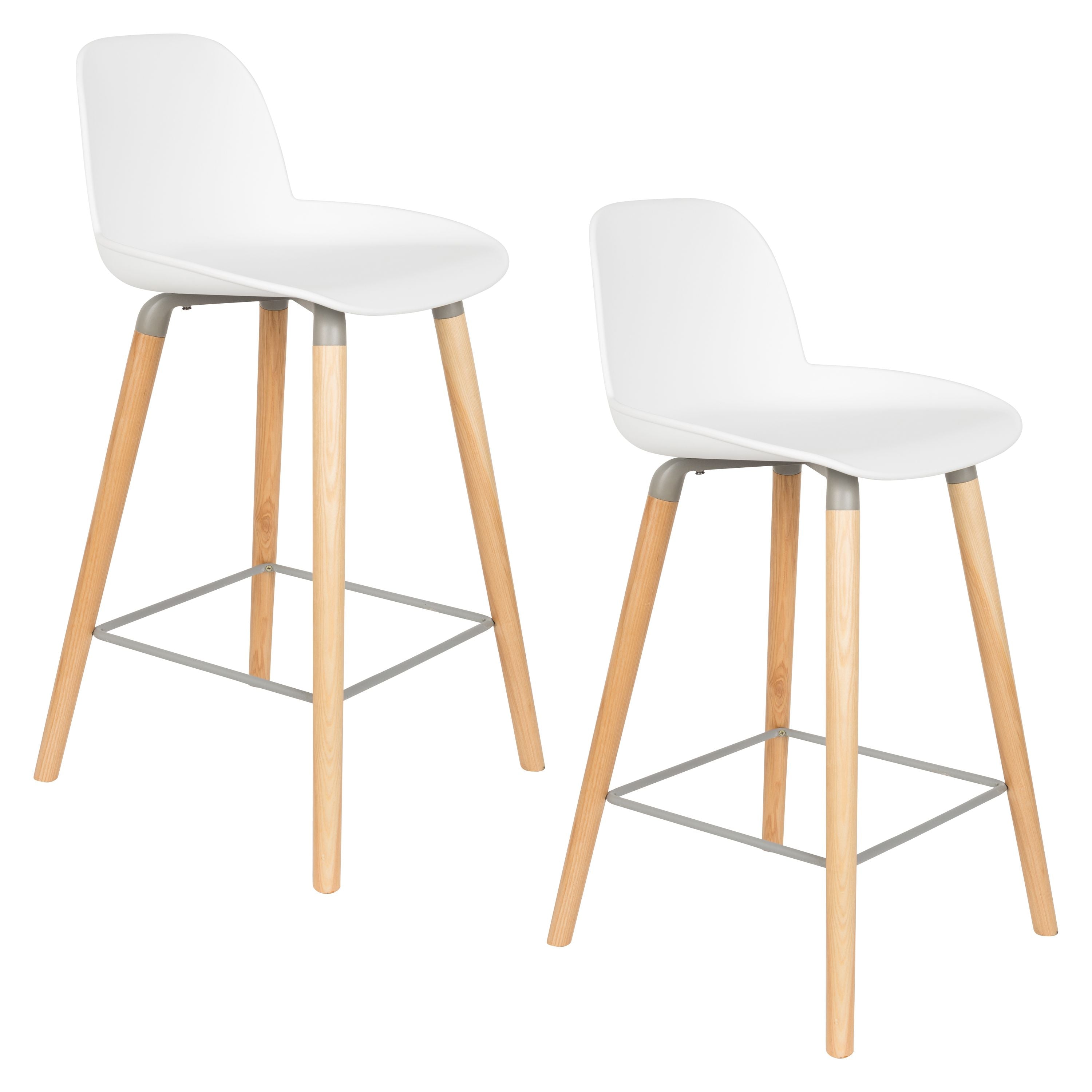 Zuiver Albert Kuip Barkrukken rugleuning 65 cm Wit - Set van 2