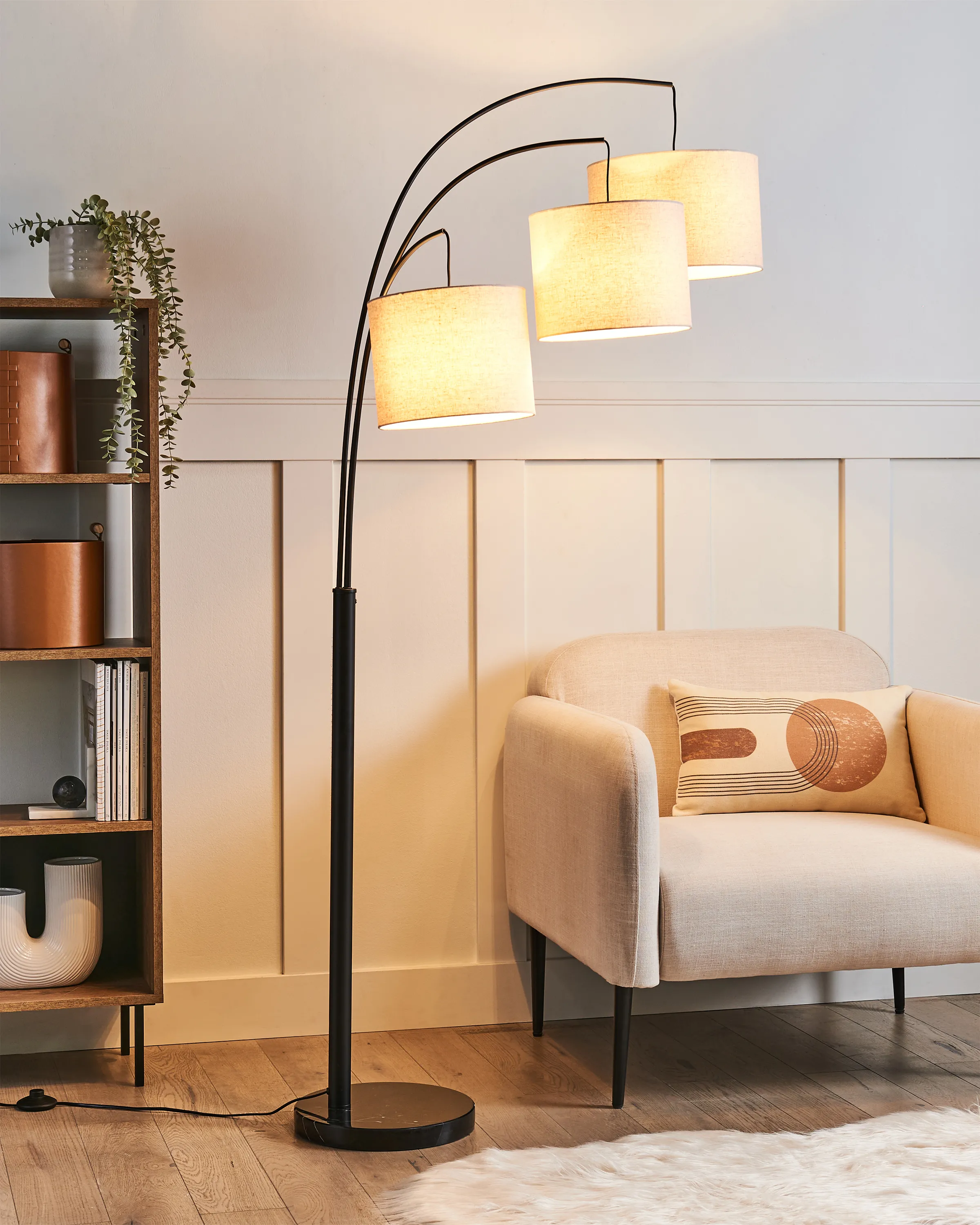 Floor Lamp CARONI Linen Beige