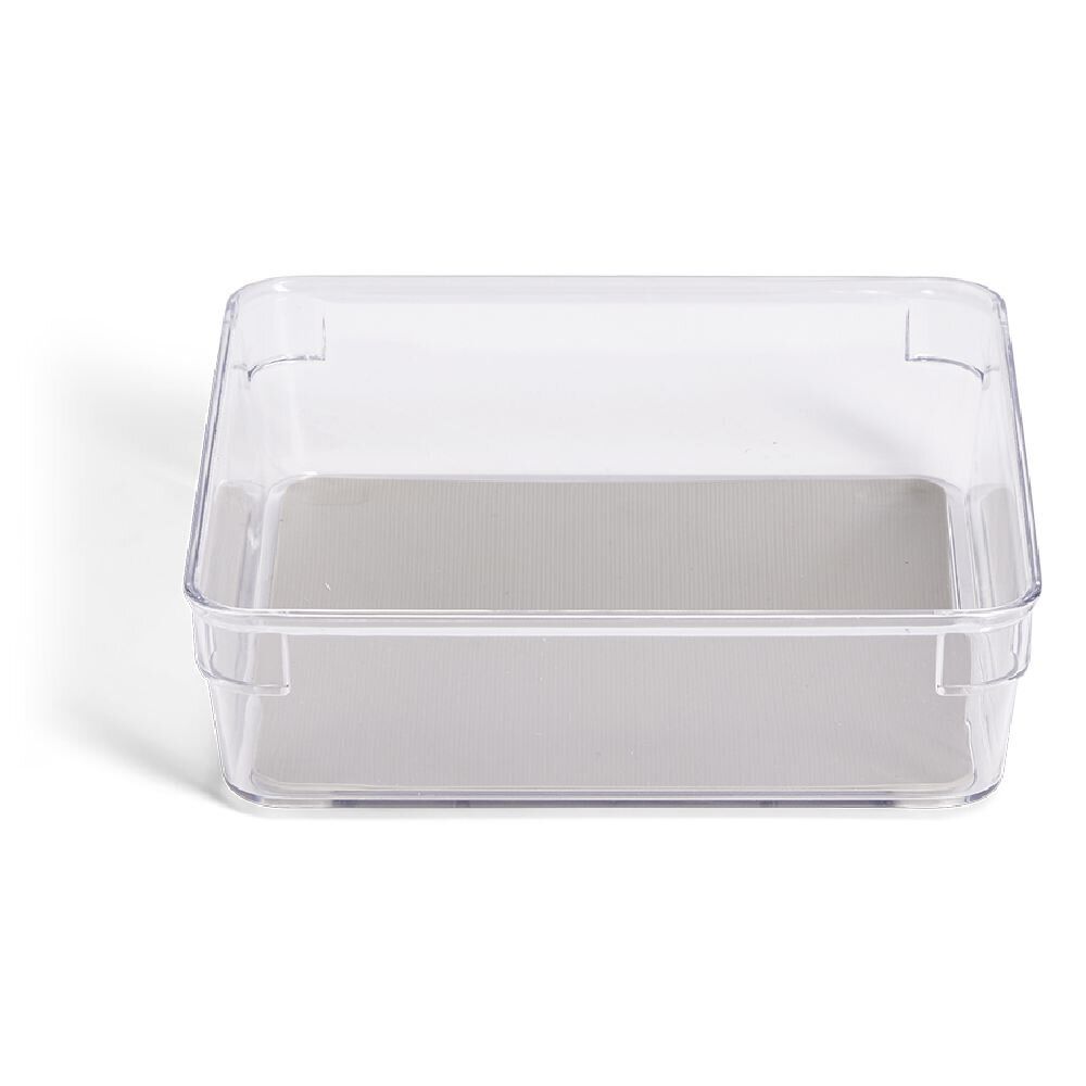 Organiseur de tiroir plastique transparent 16,3x16,3xH.4,8cm