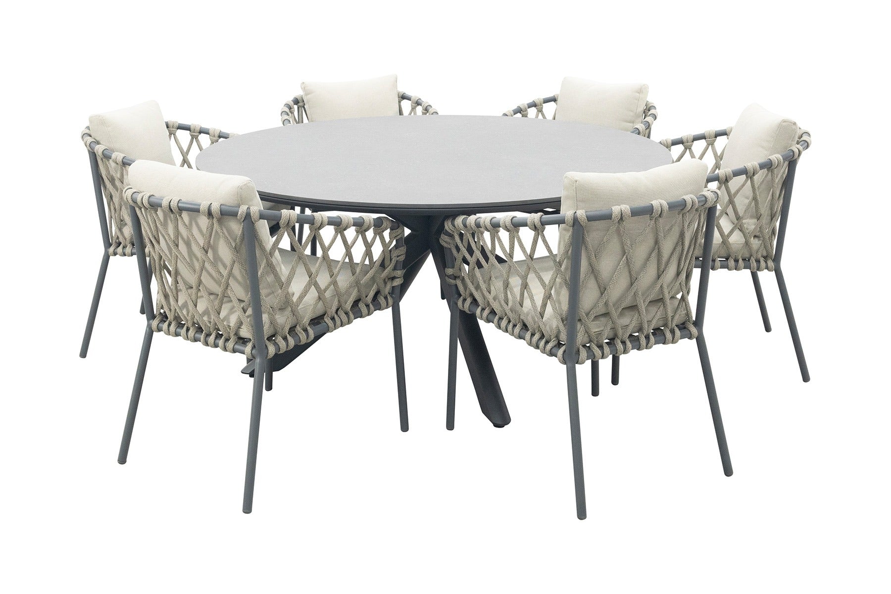 VDG Sara Marena ronde tuinset Ø158 cm. (7-delig) - Antraciet