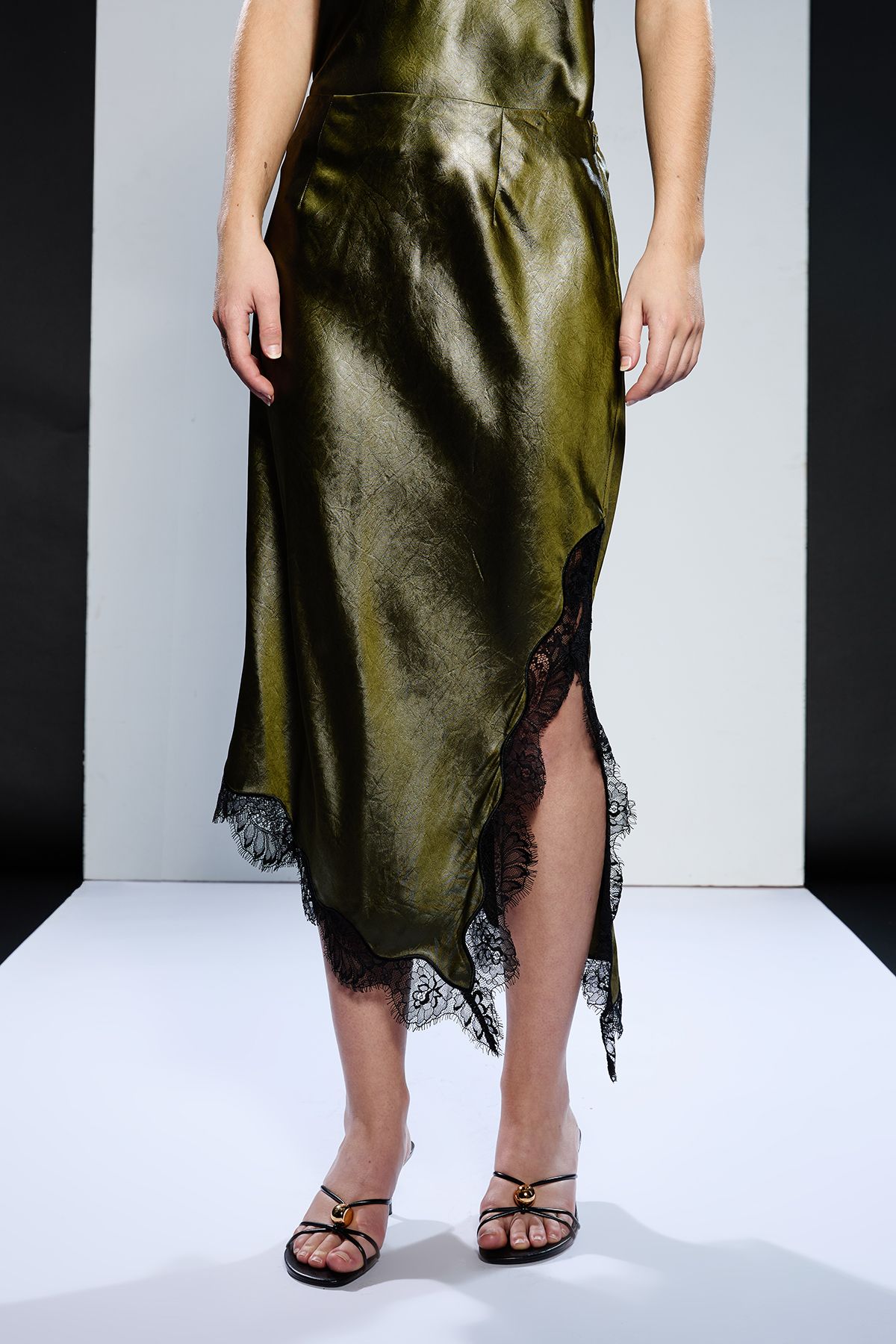 RUNWAY 1.8.1.8 Runway 1.8.1.8 Pu Satin Slip Skirt