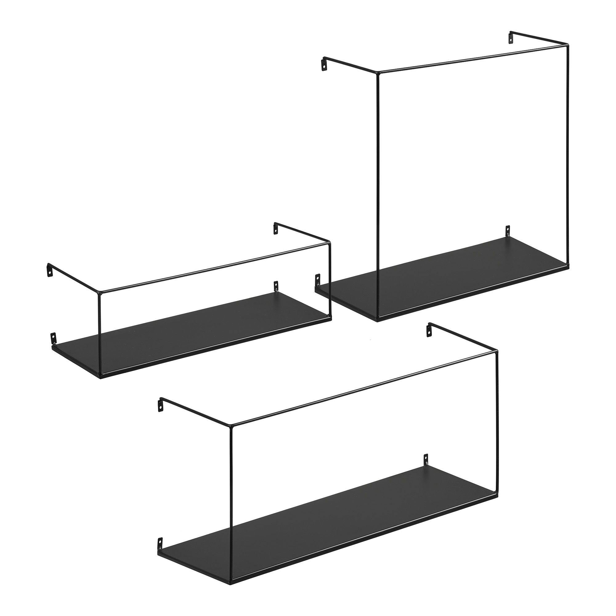 Etagère murale minimaliste en métal noir (lot de 3) TALLINN