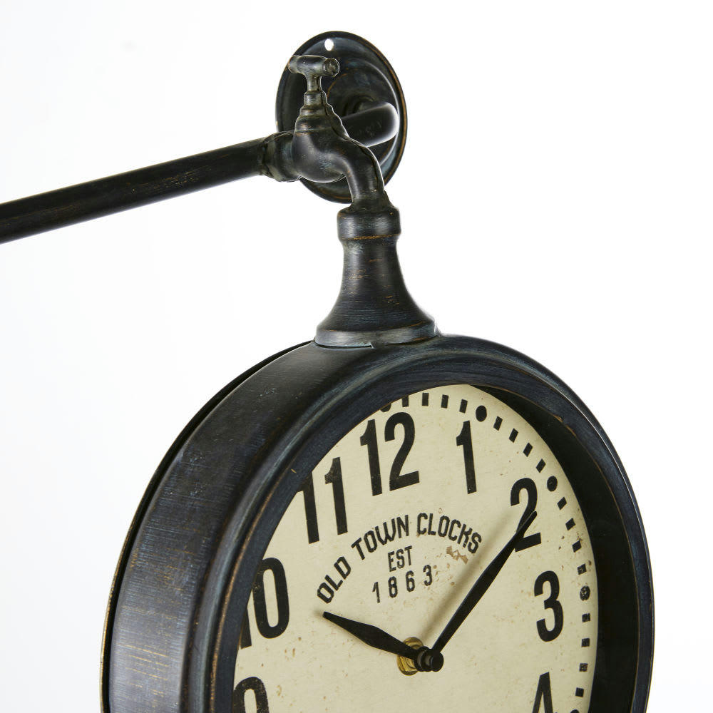 ARNOLD - Horloges murales industrielles en métal effet vieilli (x3) 83x35