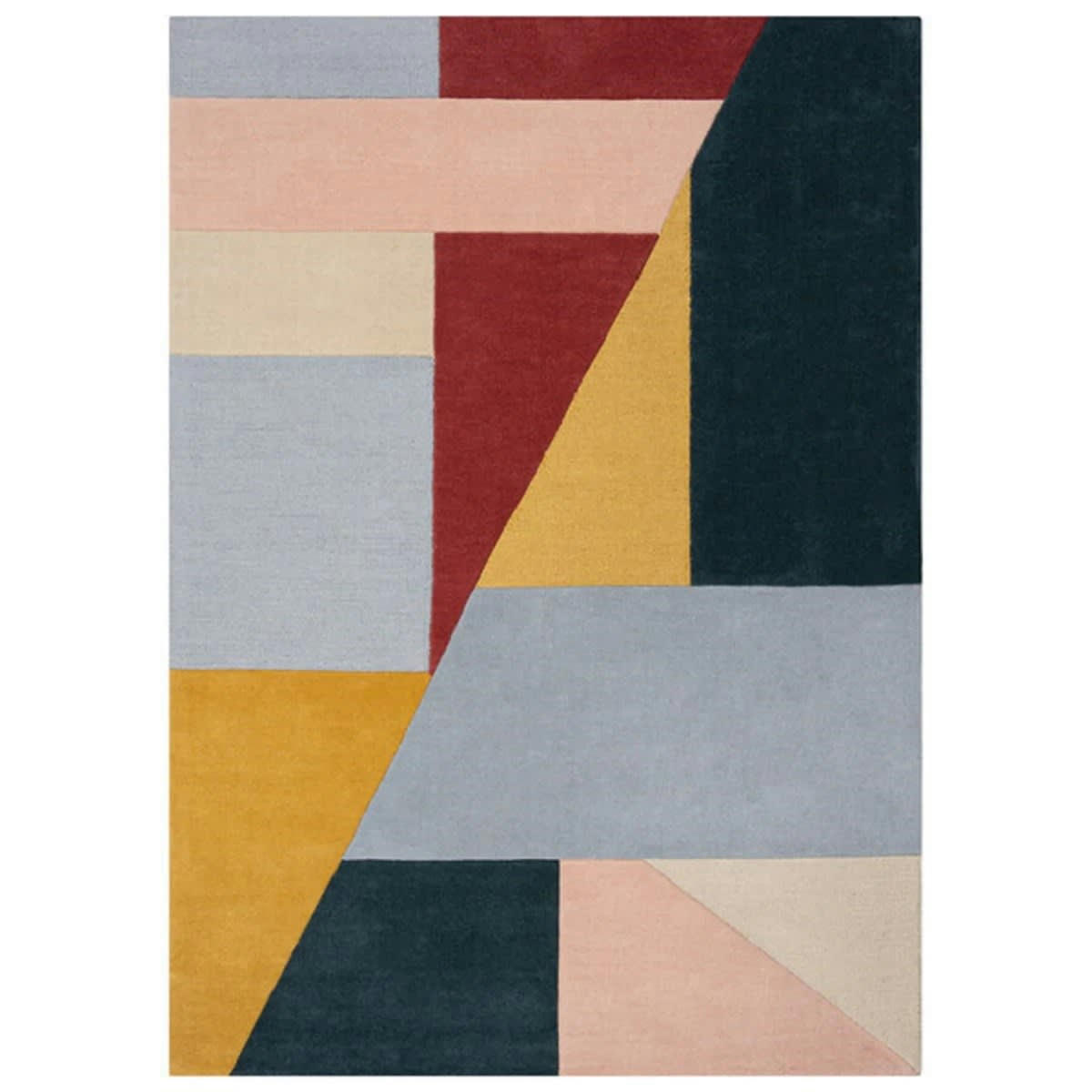 WYLAN MULTI - Tapis de salon moderne en laine multicolore 120x170 cm