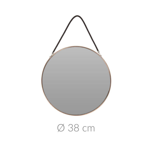 Dekoracyjne lustro wiszące, rama w kolorze złotym, Ø 38 cm