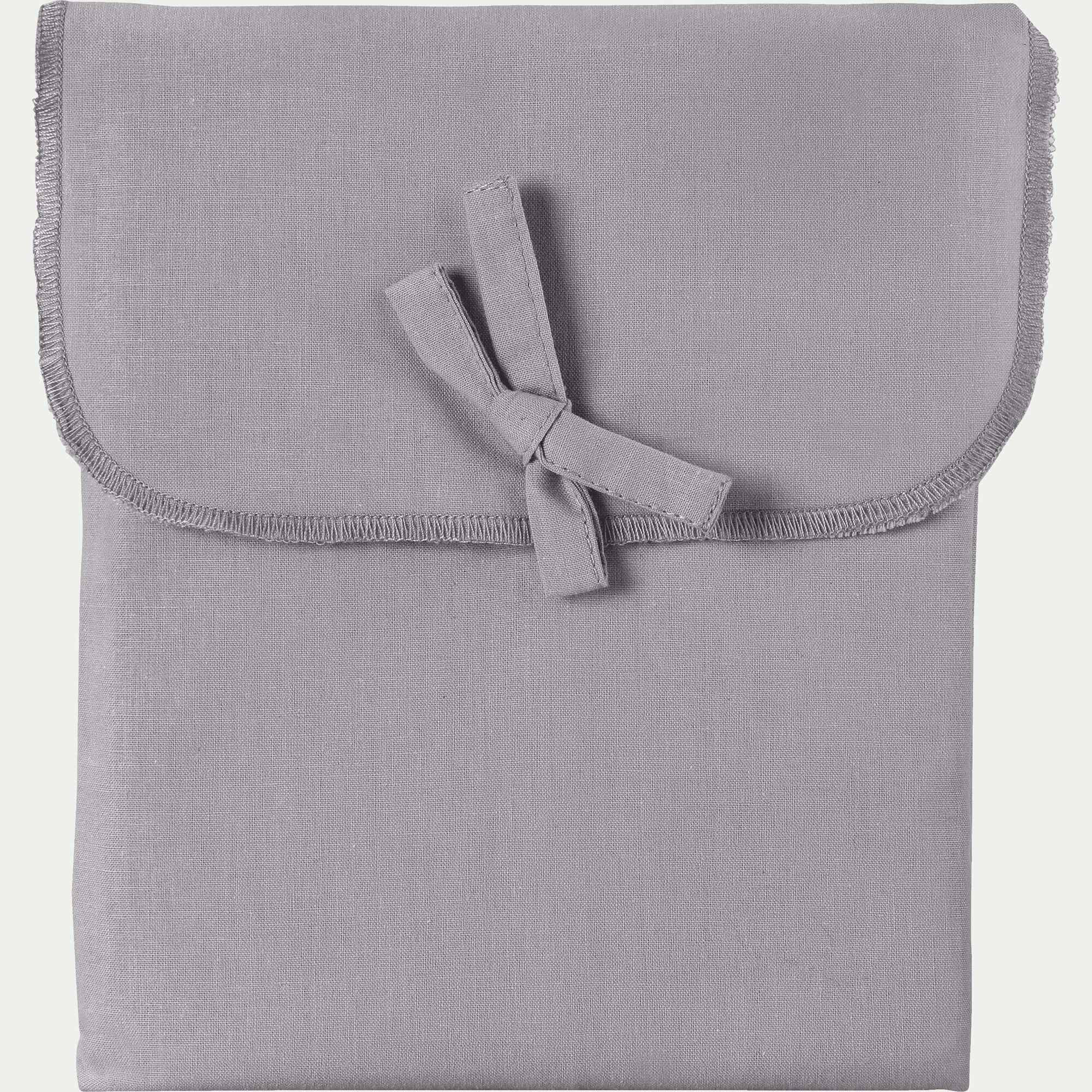 CALANQUES - Taie de traversin en coton - gris restanque 43x190cm