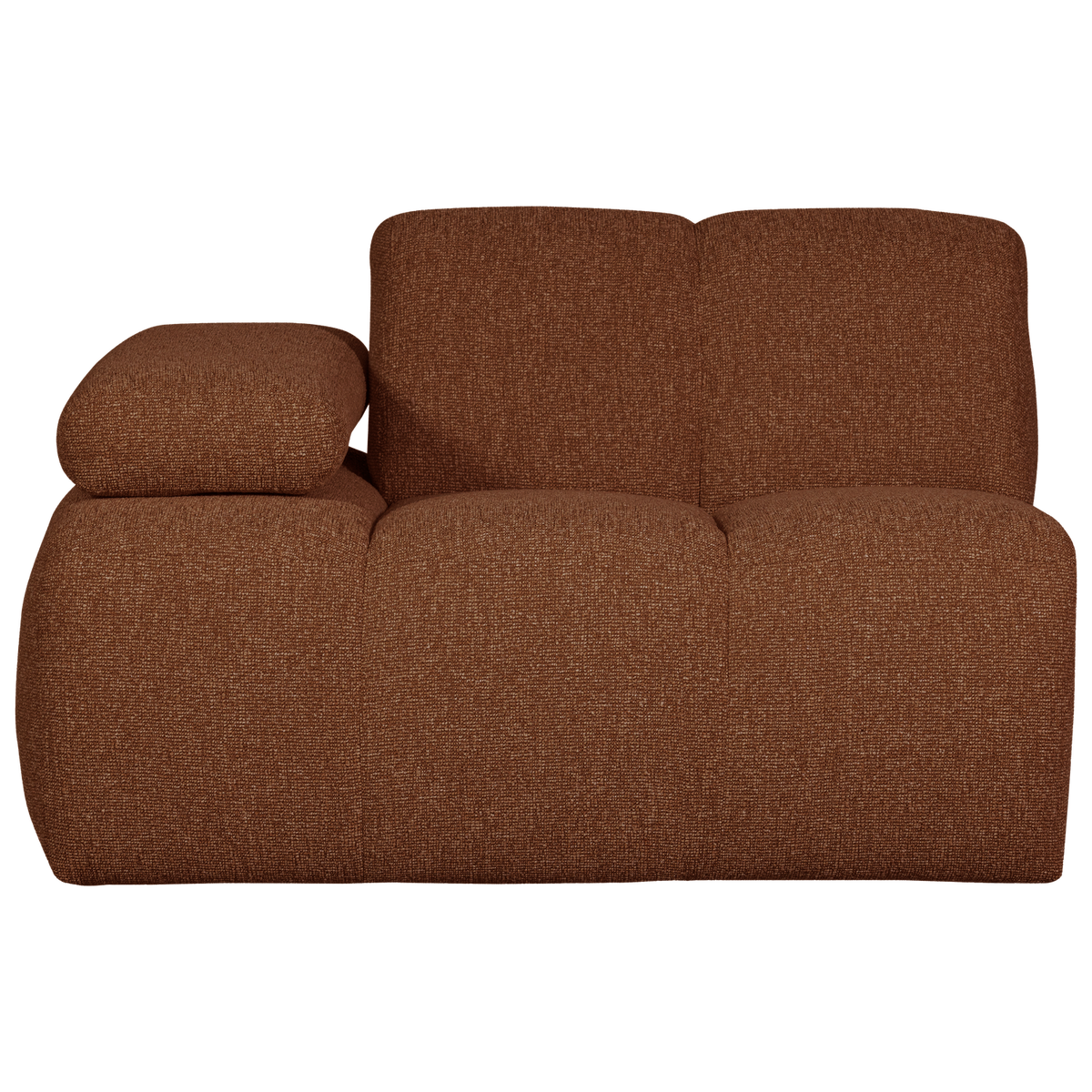 WOOOD 1-zits bank met arm links Mojo - Bouclé - Roest Bruin Melange