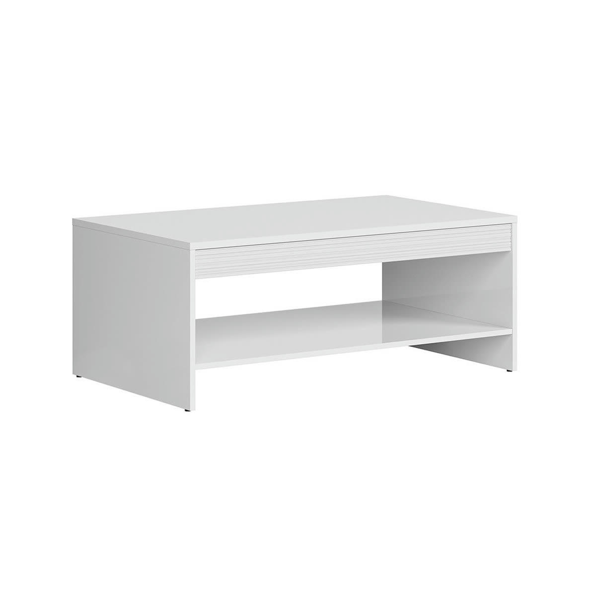 - Table basse blanc laqué