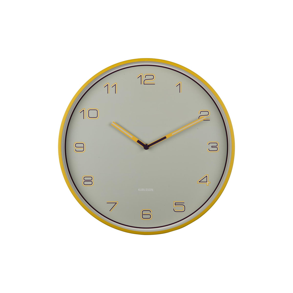 Karlsson wandklok Lined Numbers - geel - Ø40cm