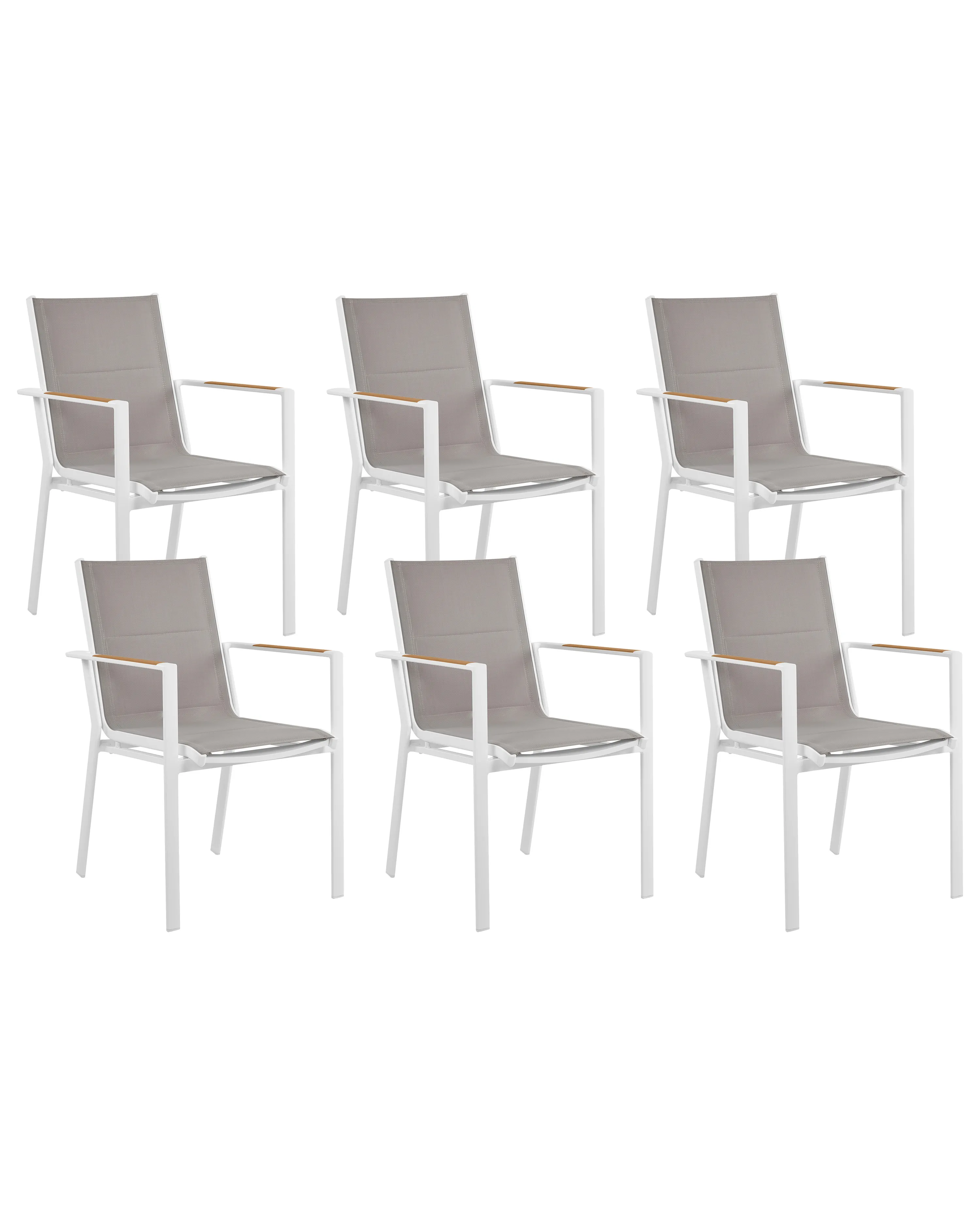 Set of 4 Garden Chairs BUSSETO Metal Grey