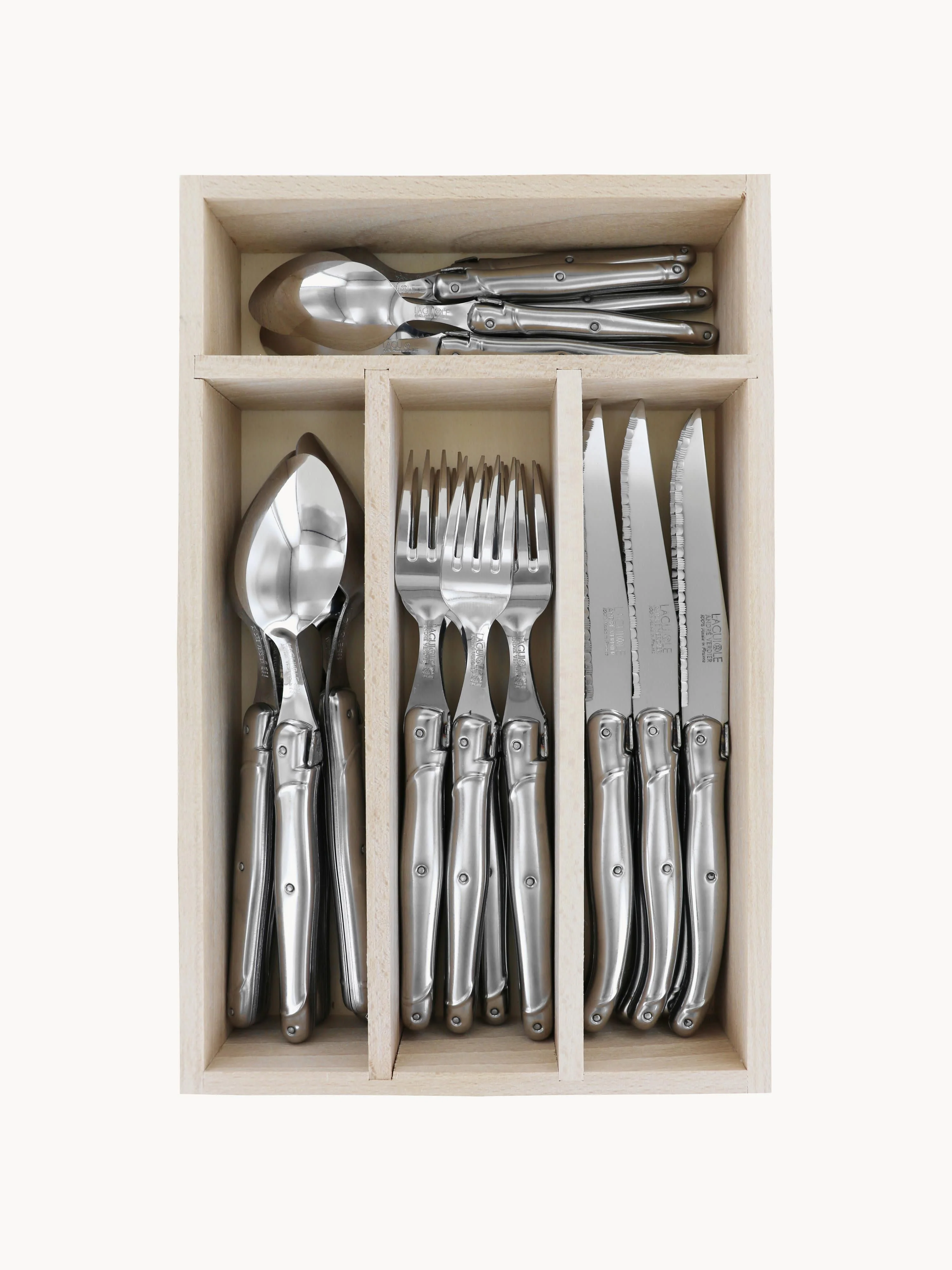 Hochglanzpoliertes Besteck-Set Debutant Inox, 6 Personen, 24er-Set