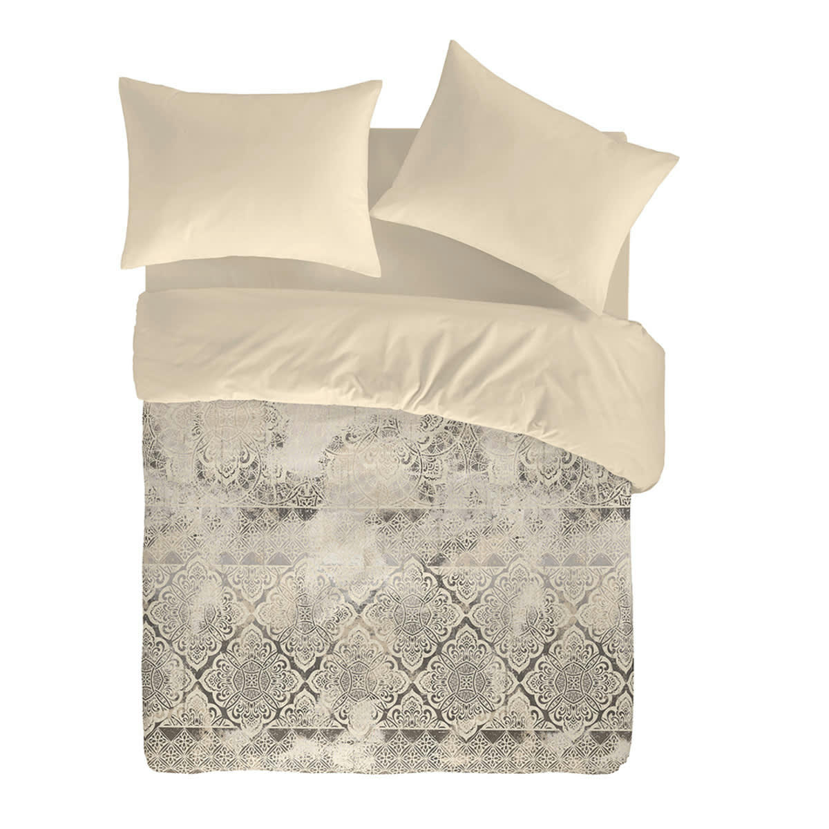 ALAIN HDC - Housse de couette en coton bicolore 140x200