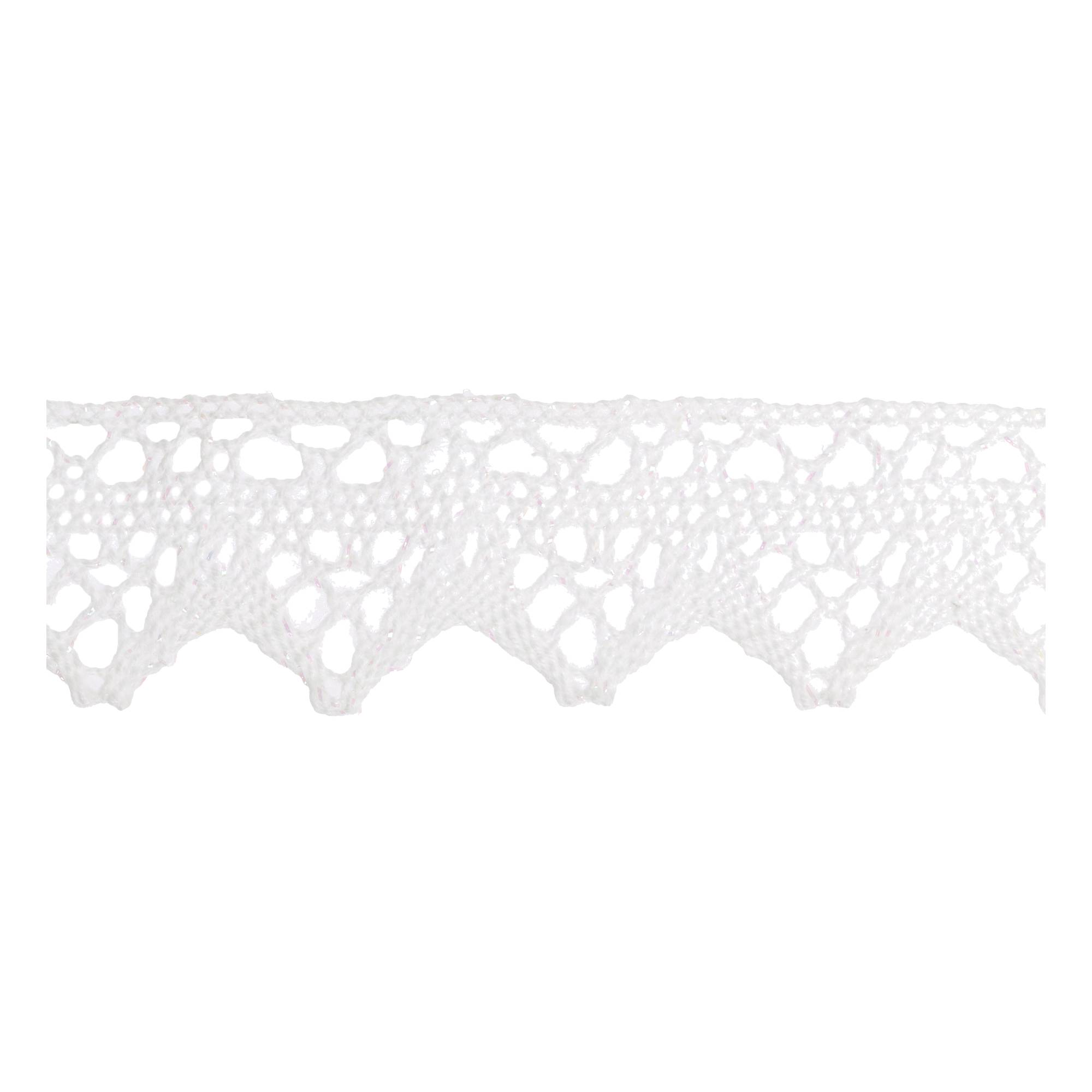 White Iridescent 30mm Cotton Lace Trim by the Metre