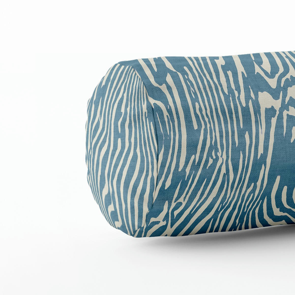 - Coussin traversin graphique polyester bleu 40x15cm