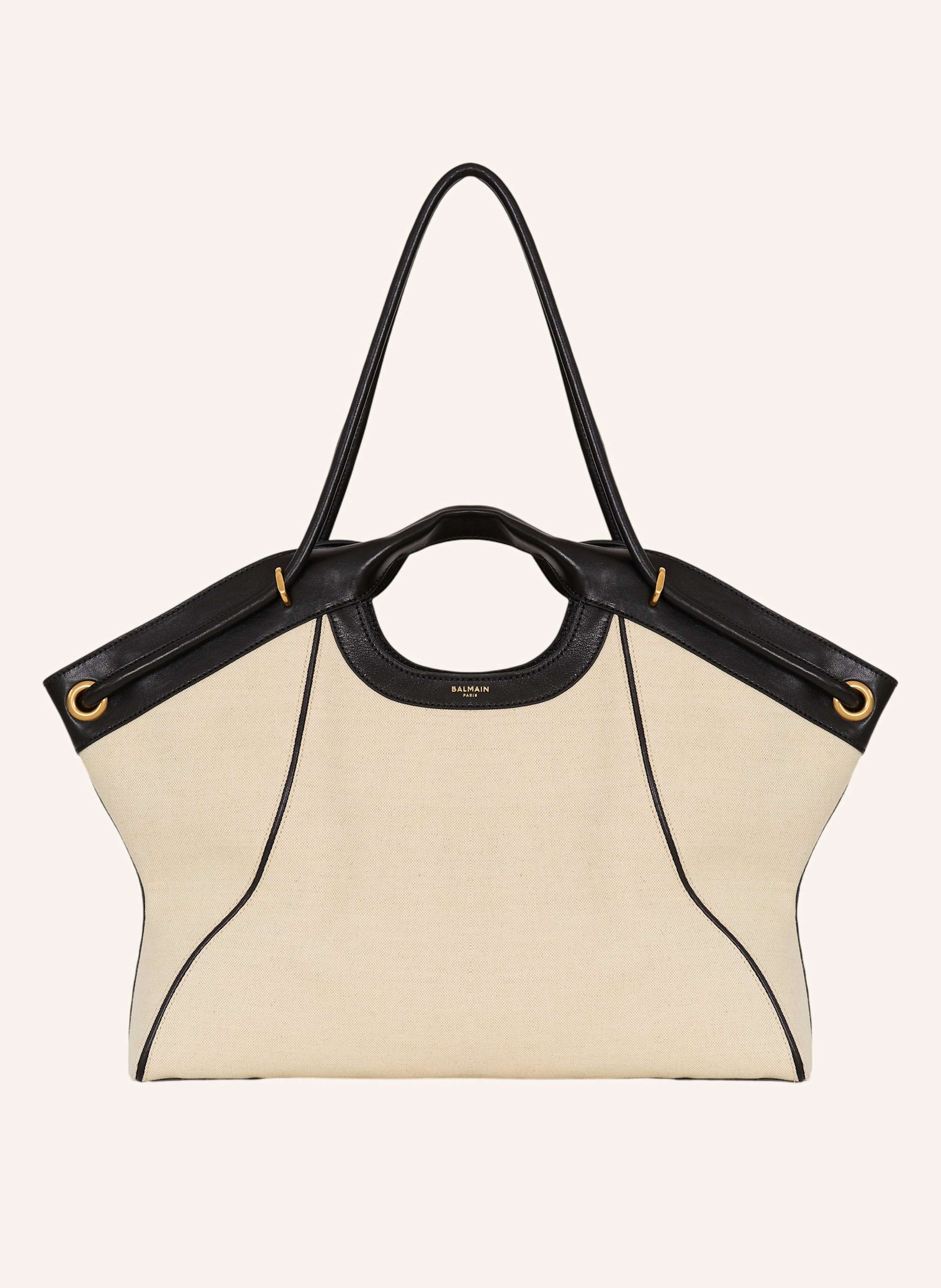 BALMAIN Großer Shopper aus Canvas und Glattleder