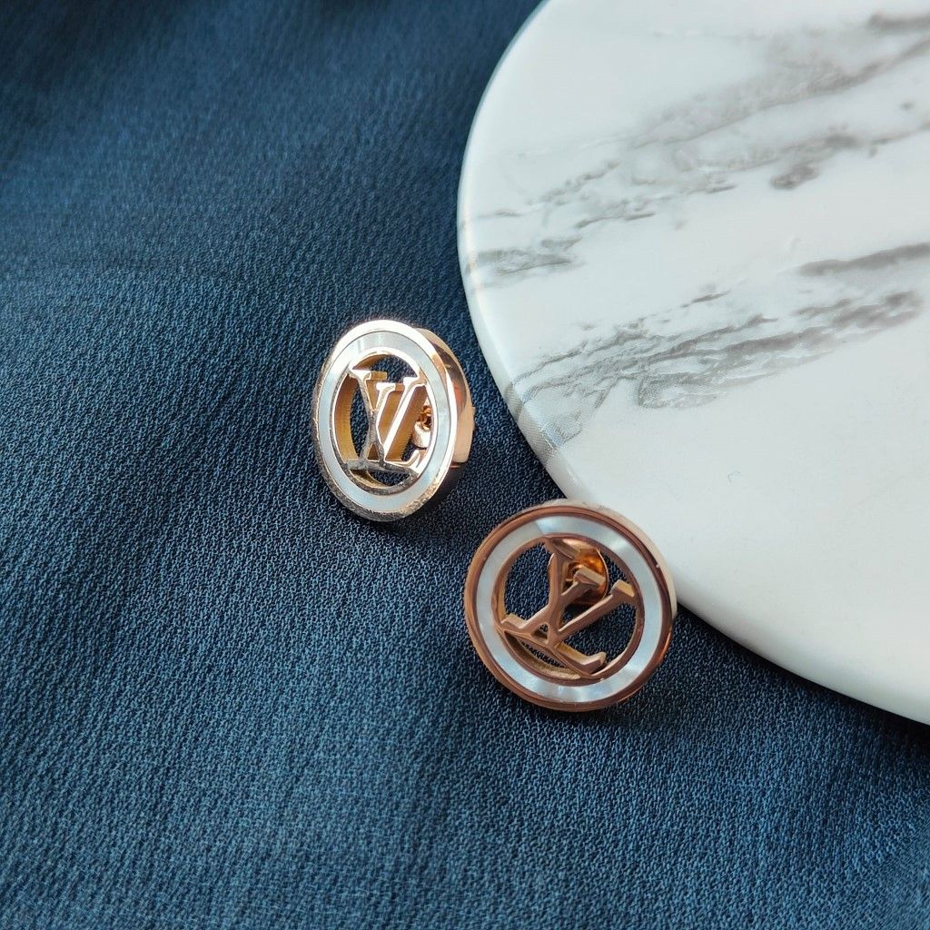 The Colourful Aura Large Round Rose Gold Plated Stud Earrings