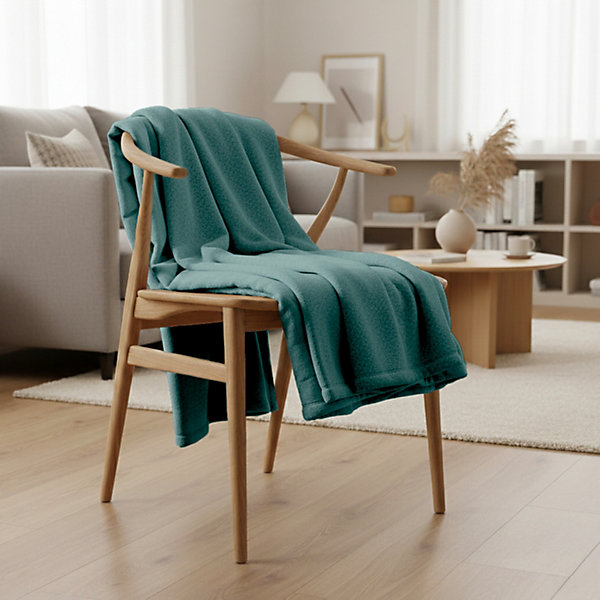 Couverture plaid verte 130x170cm PANORA - SACASA