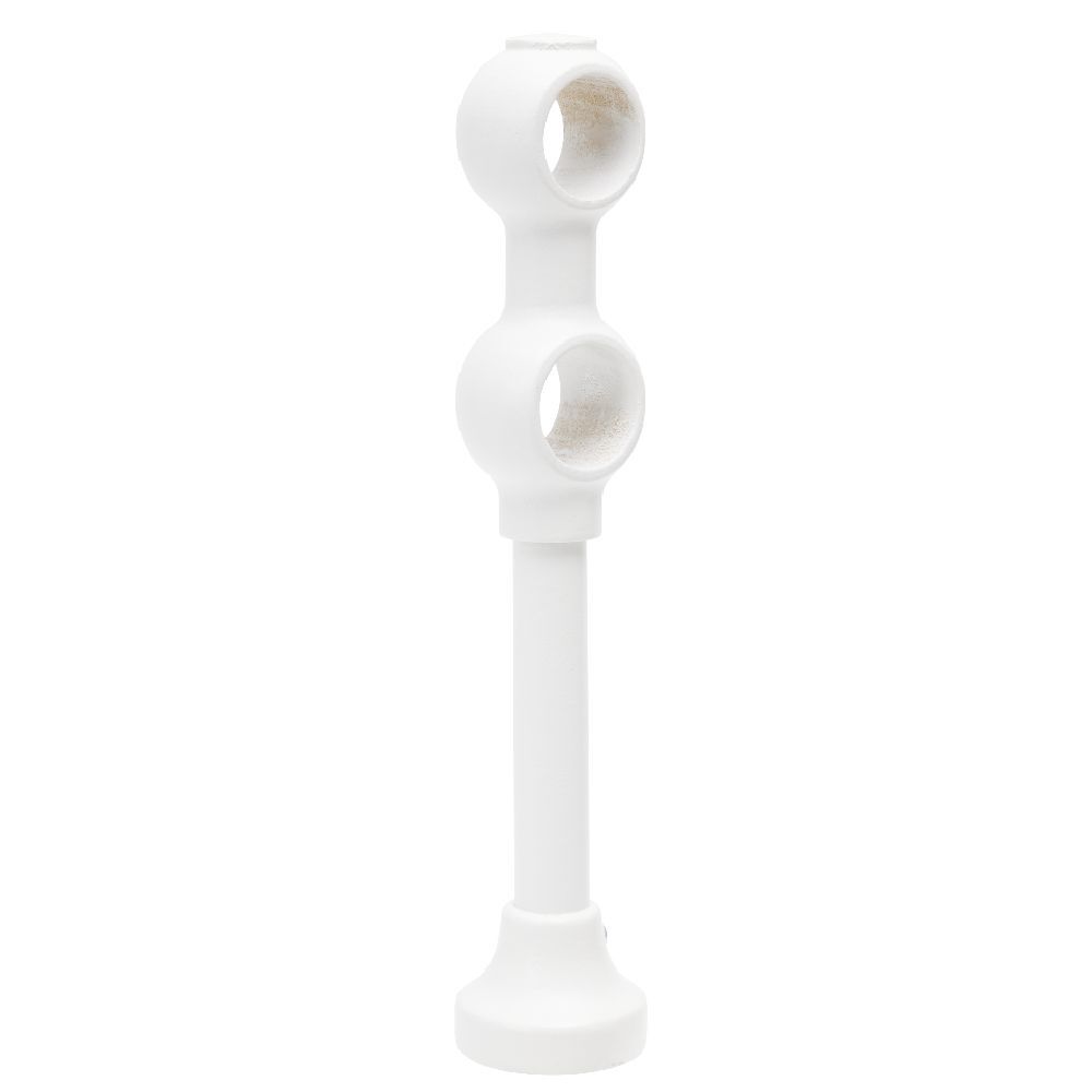 Support de tringle double à oeil en bois Blanc Ø28mm