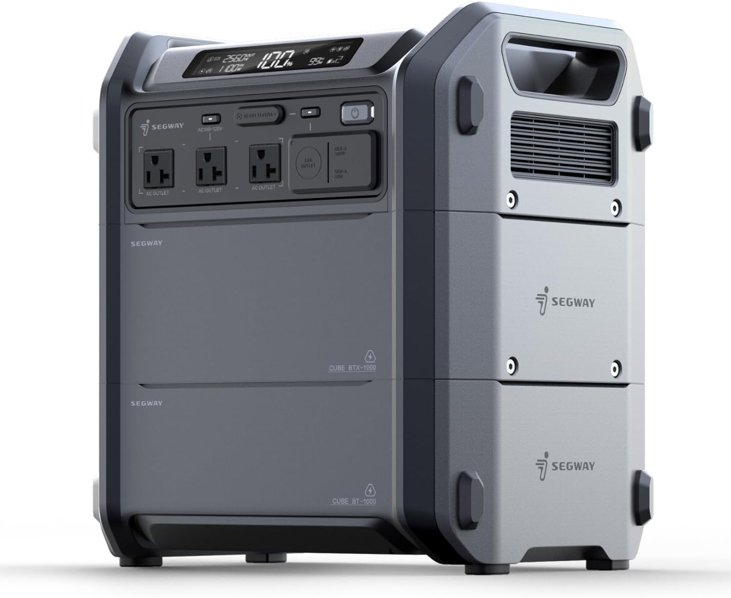 Segway Portable Power Station Cube 2000  2200W AC Outlets  2048Wh LiFePO4 Battery  Expandable Battery Capacity up to 5kWh Solar Generator for Camping  Home Backup  Power Outages  Off-grid