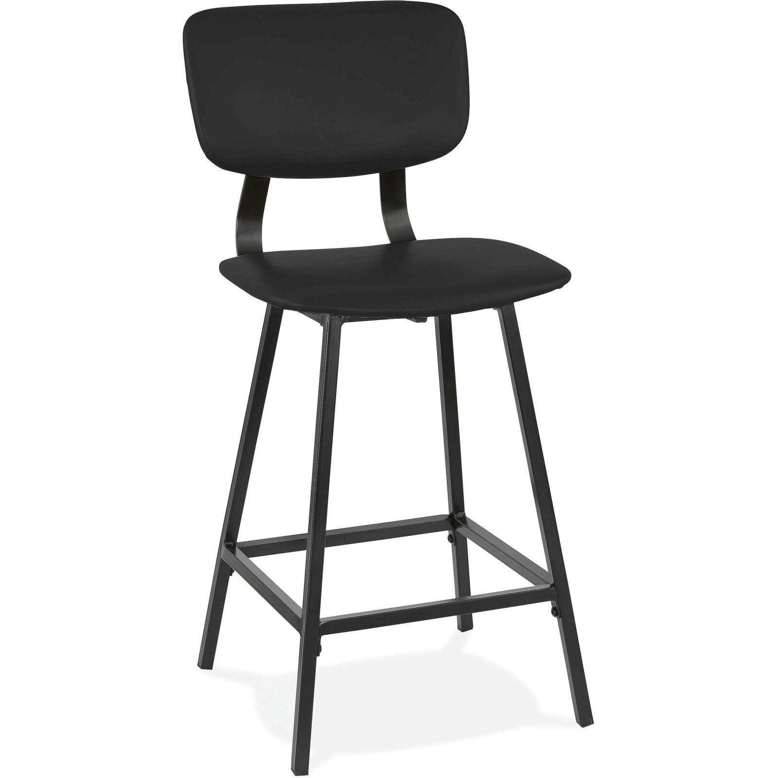 MIRANDA MINI - Tabouret de bar Simili Noir H. assise 65 cm rembourré