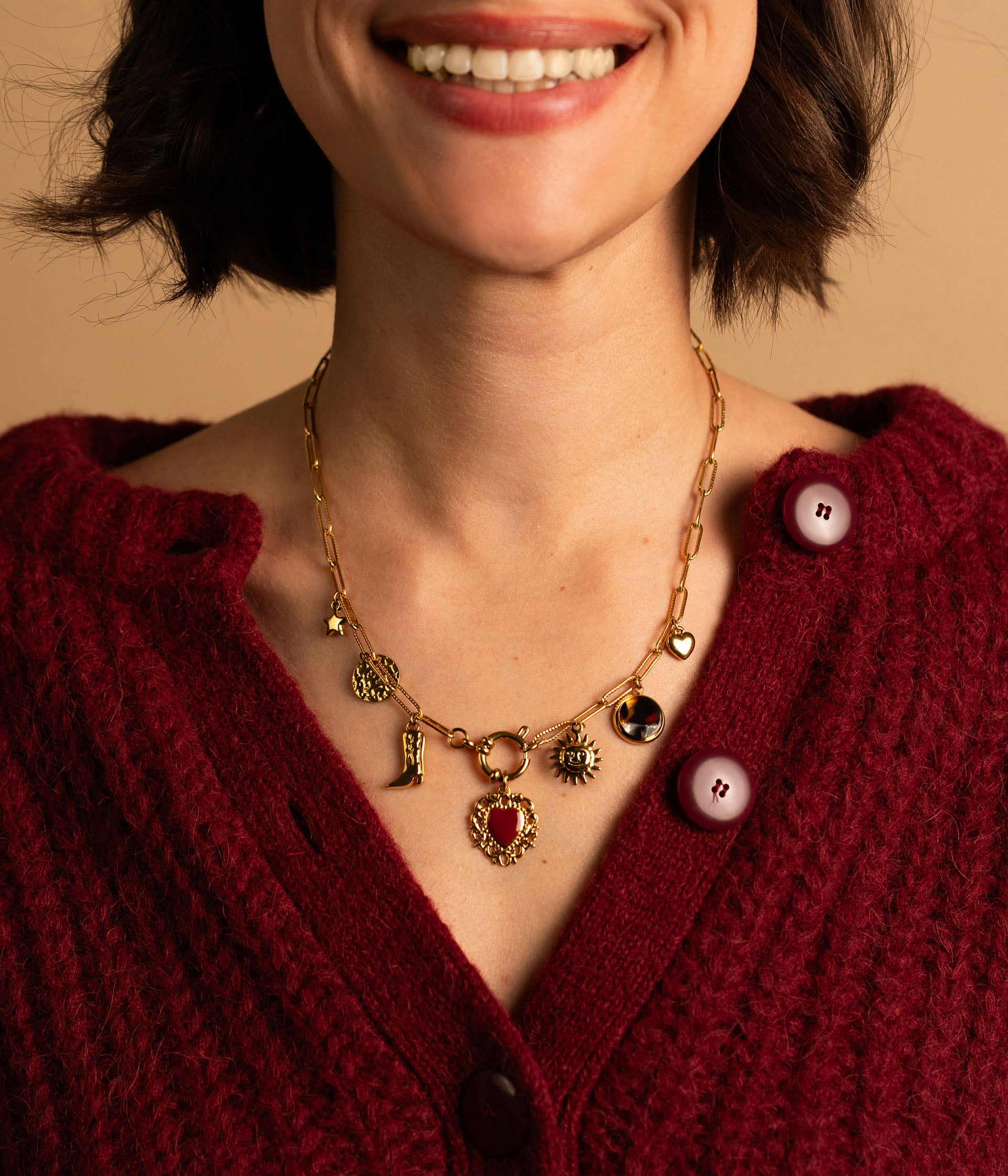 Collier à charms Dorine doré